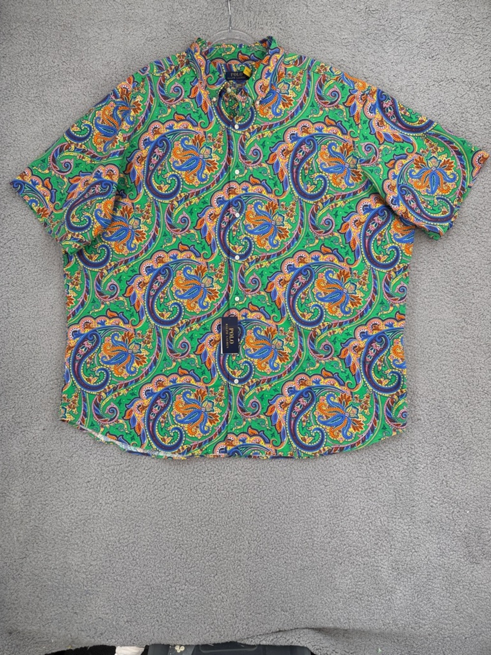 Polo Ralph Lauren Men’s 4XLT short sleeve button down Camp Shirt Paisley Print